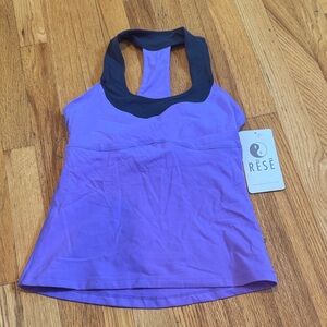 NWT Rese Purple and Black Athletic Tank Top Womens Small